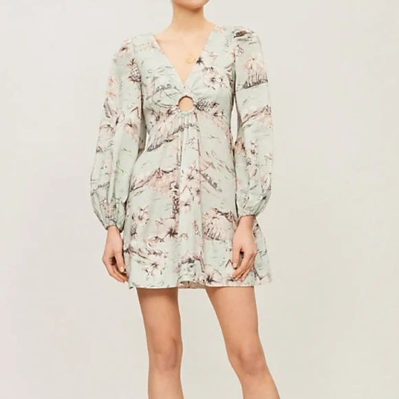 Zimmermann | Dresses | Zimmerman Wayfarer Floralprint Linen Mini Dress |  Poshmark